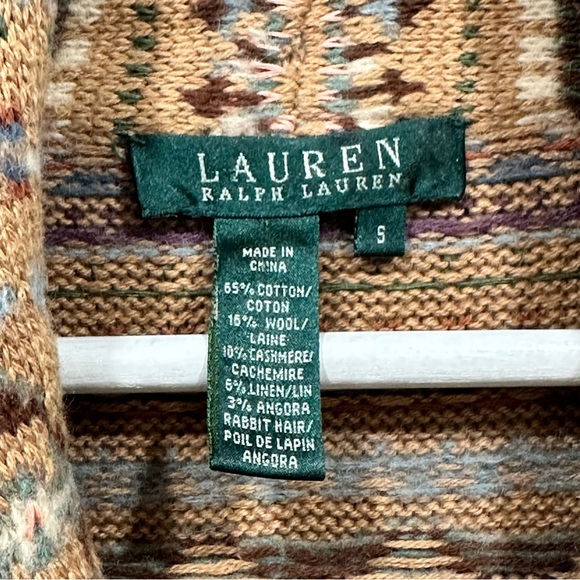 Lauren Ralph Lauren fair isle cashmere angora blend cardigan sweater size SMALL - Picture 10 of 14